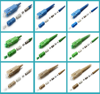 APC Sc συνδετήρων σκοινιού μπαλωμάτων ινών 0.9mm 2.0mm 3.0mm τύπος για FTTX